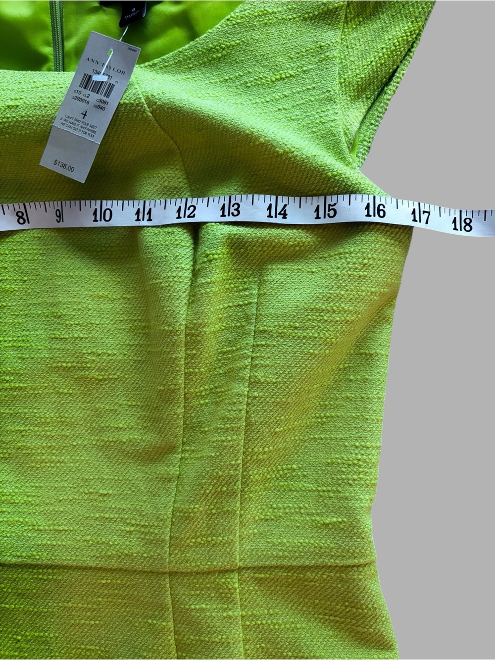 Bright yellow/green cap sleeve sheath dress size 4 - Picture 5 of 8